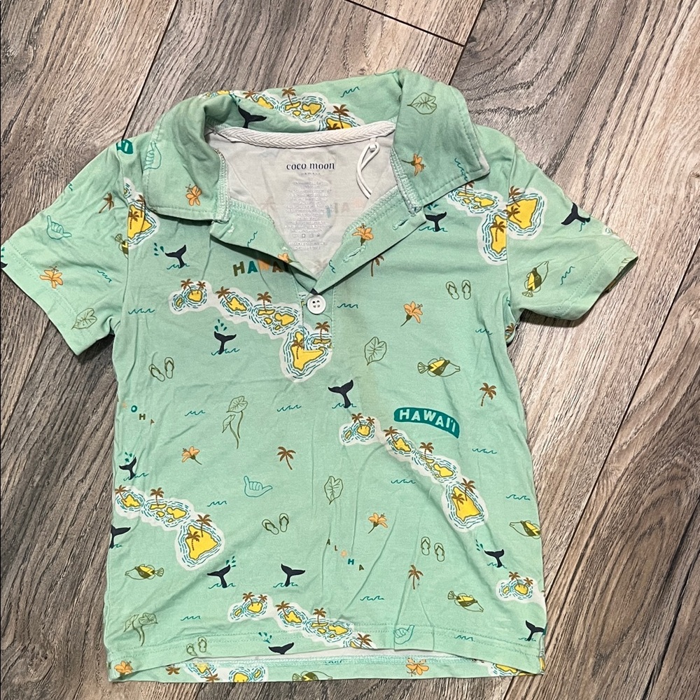 Green Aloha Kids Shirt